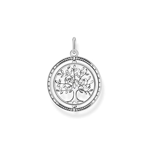 Thomas Sabo Damen Ketten Anhänger Tree of Love, um eigene Achse drehbar, 925er Sterlingsilber geschwärzt, Maße: 22 x 20 mm, PE934-637-21 von THOMAS SABO