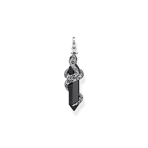 Thomas Sabo Herren Ketten Anhänger Schlange, mit schwarzem Onyx-Stein, 925er Sterlingsilber geschwärzt, Maße: 46 x 13 mm, PE944-641-11 von THOMAS SABO