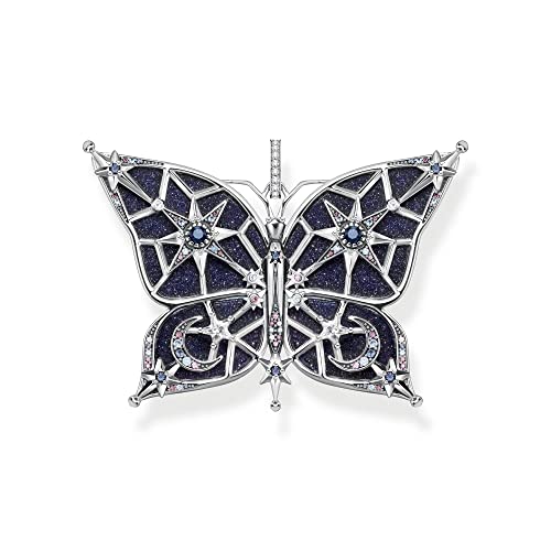 Thomas Sabo Sabo Anhänger Schmetterling Stern und Mond aus 925 Sterlingsilber, Maße: 3,6cm x 5,6cm, PE925-945-7 von THOMAS SABO