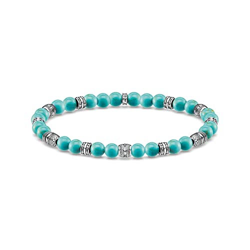 Thomas Sabo Herren Armband Talisman türkis, aus polierten imitierten Türkis Perlen, geschwärzten 925er Sterlingsilber Elementen, Länge: 17 cm, A1923-878-17-L17 Thomas Sabo Herren Armband Talisman türkis, aus polierten imitierten Türkis Perlen, geschwärzten 925er Sterlingsilber Elementen, Länge: 17 cm, A1923-878-17-L17 von THOMAS SABO