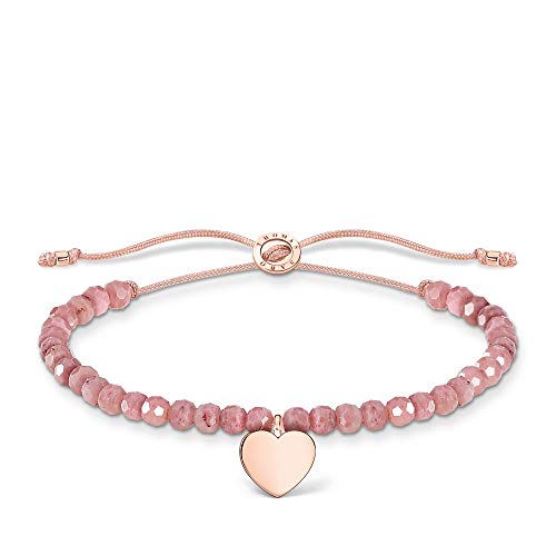 Thomas Sabo Armband rosa Perlen mit Herz roségold, 925 Sterlingsilber, 13-20 cm Länge von THOMAS SABO