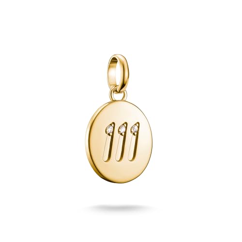 Thomas Sabo Charm Club Connect Charm-Anhänger Engelzahl 111 mit Steinen 18k Vergoldung Recyceltes 925 Silber CC1248-414-14 von THOMAS SABO