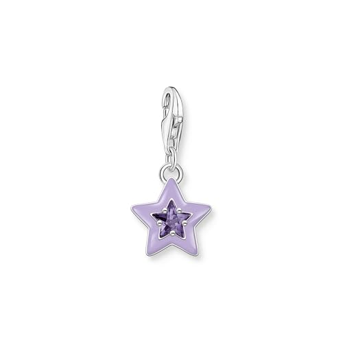Thomas Sabo Charm Club Original Charm-Anhänger Stern mit violetten Steinen und Kaltemaille Recyceltes 925 Silber Kaltemail 2039-041-13 von THOMAS SABO