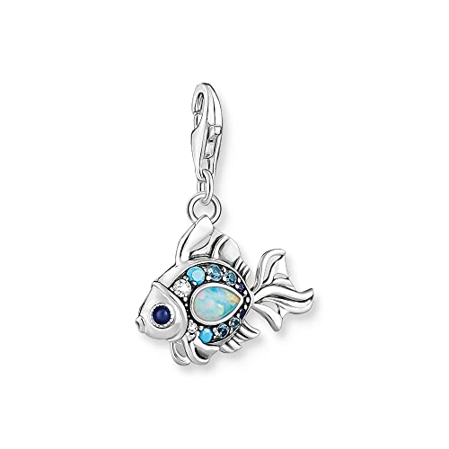 Thomas Sabo Charm-Anhänger Fisch mit Zirkonia aus Sterling-Silber in der Farbe Silber-Blau, Maße: 18,8mm, 25mm, 1884-945-7 Thomas Sabo Charm-Anhänger Fisch mit Zirkonia aus Sterling-Silber in der Farbe Silber-Blau, Maße: 18,8mm, 25mm, 1884-945-7 von THOMAS SABO