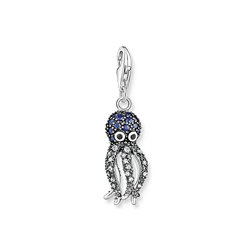 Thomas Sabo Charm-Anhänger Oktopus mit Zirkonia aus Sterling-Silber in der Farbe Silber-Blau, Maße: 8,8mm, 31,5mm, 1890-644-1 Thomas Sabo Charm-Anhänger Oktopus mit Zirkonia aus Sterling-Silber in der Farbe Silber-Blau, Maße: 8,8mm, 31,5mm, 1890-644-1 von THOMAS SABO