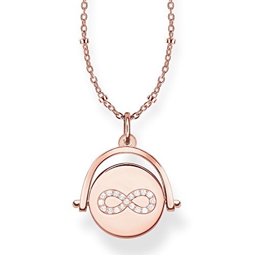 Thomas Sabo Damen-Anhänger Roségold Unendlichkeit Kette mit Diam. Silber vergoldet Diamant weiß - D_LBKE0001-923-14-L45v von THOMAS SABO