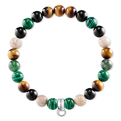 Thomas Sabo Damen Charm-Armband Tigerauge Malachit Jaspis Obsidian 925 Sterling Silber X0217-947-7 Thomas Sabo Damen Charm-Armband Tigerauge Malachit Jaspis Obsidian 925 Sterling Silber X0217-947-7 von THOMAS SABO