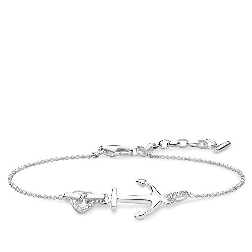 Thomas Sabo Damen Armband Anker mit Herz 925 Sterling Silber A1854-051-14-L19v von THOMAS SABO