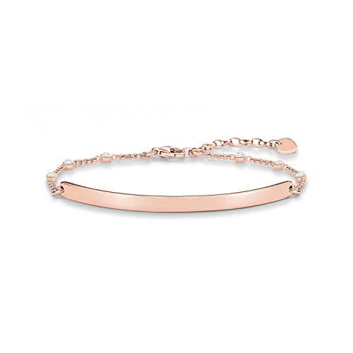 Thomas Sabo Damen-Armband Love Bridge 925 Sterling Silber 750 rosegold vergoldet Zirkonia weiß Länge von 16 bis 19.5 cm Brücke 5.4 cm LBA0040-416-14-L19,5v von THOMAS SABO