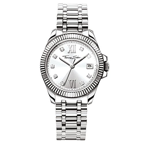 Thomas Sabo Damen Armbanduhr Analog Quarz Edelstahl WA0252-201-201-33 mm von THOMAS SABO