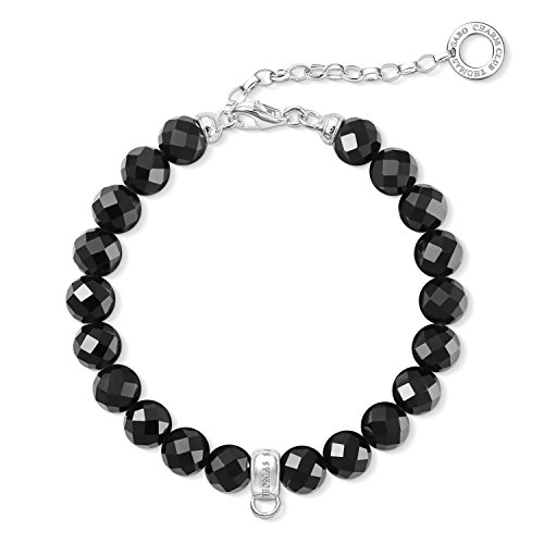 Thomas Sabo Damen Charm-Armband Obsidian schwarz Charm Club 925 Sterling Silber X0226-840-11-L18, 5v von THOMAS SABO