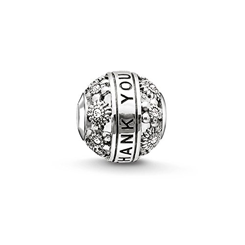 Thomas Sabo Damen-Bead Danke Karma Beads 925 Sterling Silber geschwärzt Zirkonia weiß K0213-643-14 von THOMAS SABO