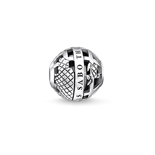 Thomas Sabo Damen-Bead Karma Weltkugelperle mit Stein 925 Silber Onyx schwarz - K0262-698-11 von THOMAS SABO