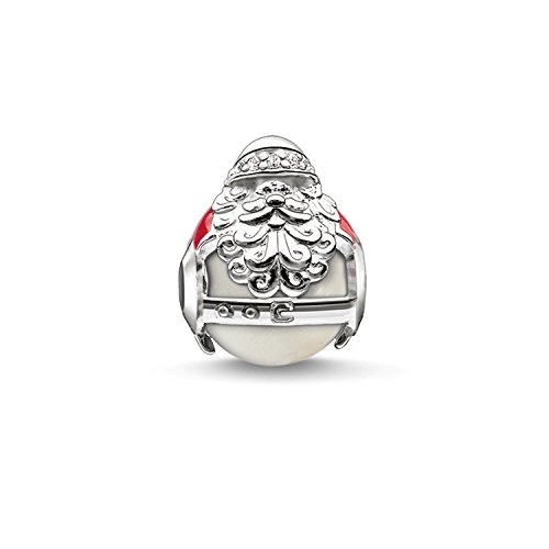 Thomas Sabo Damen-Bead Weihnachten Karma Beads 925 Sterling Silber rot Zirkonia weiß Süßwasserzuchtperle K0185-149-27 von THOMAS SABO