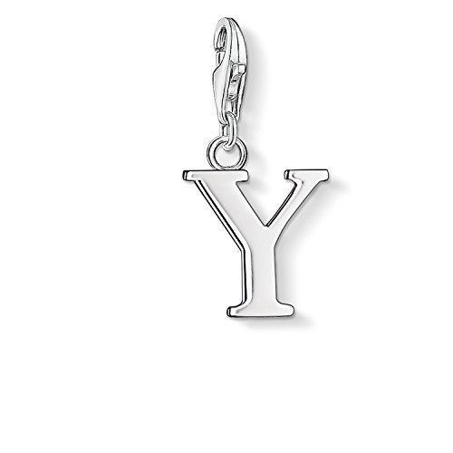 Thomas Sabo Damen Charm-Anhänger Buchstabe A-Z Charm Club Geschwärzt 925 Sterling Silber, Buchstabe Y von THOMAS SABO