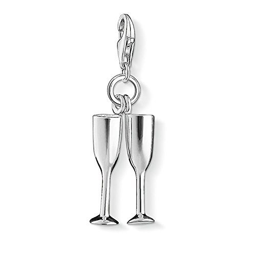 Thomas Sabo Damen Charm-Anhänger Gläser Champagner Charm Club 925 Sterling Silber 1288-001-12 von THOMAS SABO