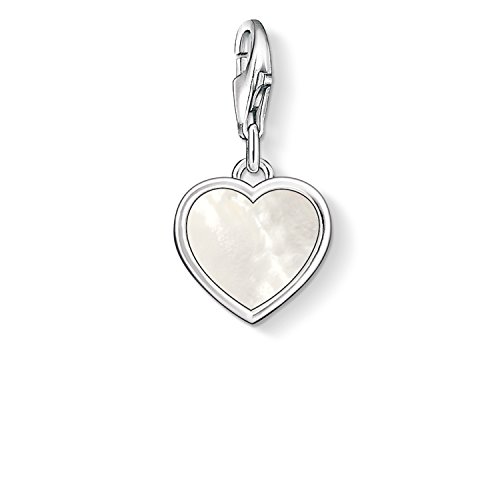 Thomas Sabo Damen Charm-Anhänger Perlmutt Herz 925 Sterling Silber 0920-029-14 von THOMAS SABO