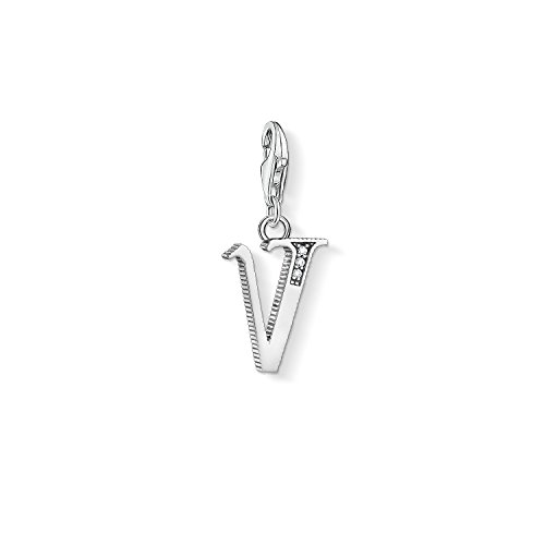 Thomas Sabo Damen-Charm-Anhänger V Buchstabe Silber Charm Club 925 Sterling Silber 1602-643-21 von THOMAS SABO