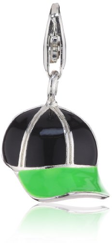 Thomas Sabo Damen-Charm Club-Anhänger Cap neongrün und schwarz emailliert 925er Sterlingsilber 0729-007-6 von THOMAS SABO