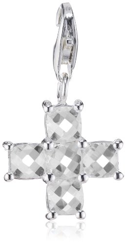 Thomas Sabo Damen-Charm Club-Anhänger Kreuz mit synth. weißem Zirkonia 925er Sterlingsilber 0714-051-14 von THOMAS SABO