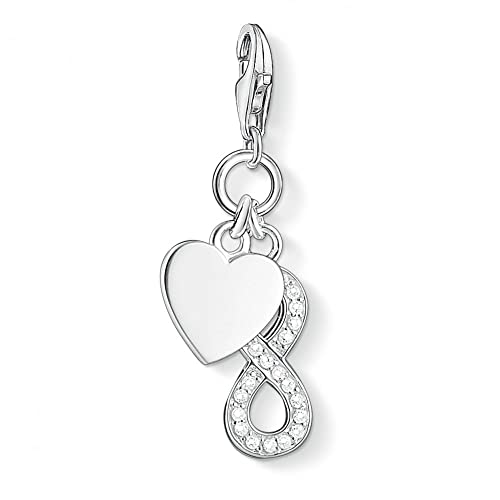 Thomas Sabo Damen Charm-Anhänger Unendlichkeit Infinity Herz Charm Club 925 Sterling Silber 1248-051-14 von THOMAS SABO