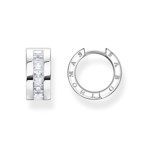 THOMAS SABO Creolen weiße Steine Pavé silber Recyceltes 925 Silber CR670-051-14 von THOMAS SABO
