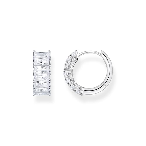 Thomas Sabo Damen Creolen in der Farbe Silber aus 925 Sterlingsilber mit Zirkonia, Größe: 17x6mm, CR667-051-14 von THOMAS SABO