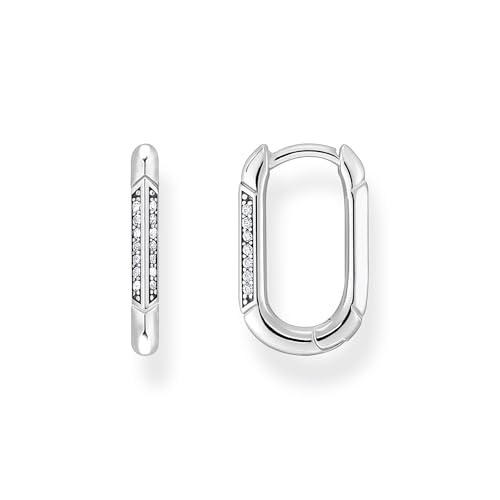 Thomas Sabo Damen Creolen in der Farbe Silber aus 925 geschwärztem Sterlingsilber mit Zirkonia, Größe: 16x10,3mm, CR675-643-14 von THOMAS SABO