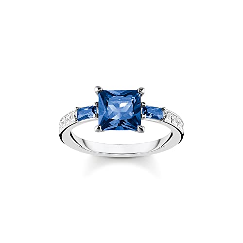 THOMAS SABO Damen Ring mit blauen und weissen Steinen silber 925 Sterlingsilber TR2380-166-1 von THOMAS SABO