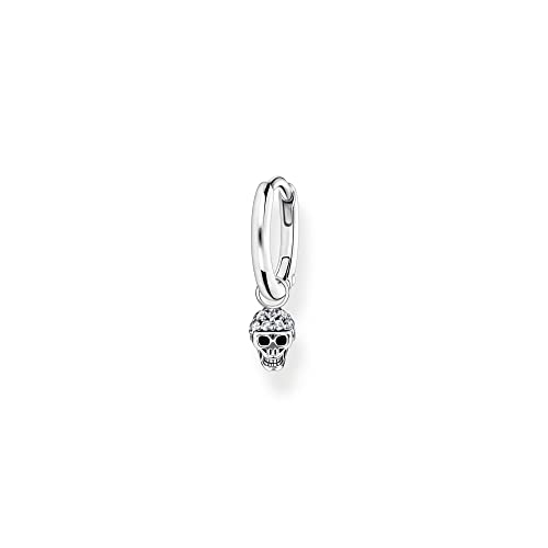 Thomas Sabo Damen Einzel Creole geschwärzt Totenkopf Zirkonia 925 Sterlingsilber CR706-643-14 von THOMAS SABO