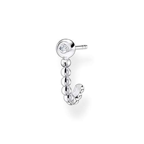 Thomas Sabo Damen Einzel Ohrstecker Kugeln silber, 925 Sterlingsilber H2160-051-14, weiß, 1,20 cm von THOMAS SABO