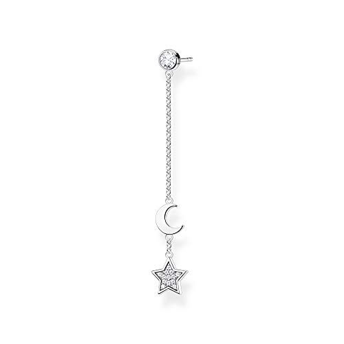 Thomas Sabo Einzel Ohrring Stern & Mond silber 925 Sterling Silber H2151-051-14 von THOMAS SABO