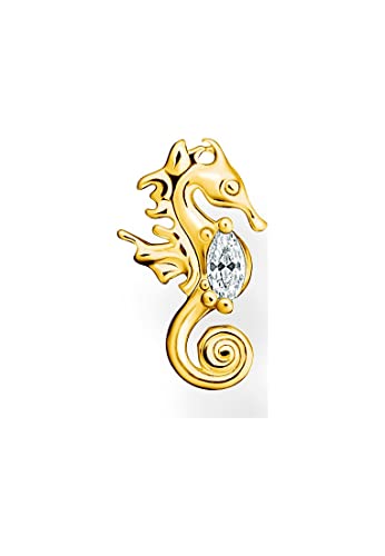 THOMAS SABO Damen Einzel Ohrstecker Seepferdchen gold 925 Sterlingsilber, 750 Gelbgold Vergoldung H2236-414-14 von THOMAS SABO