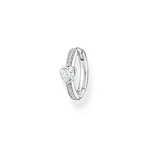 Thomas Sabo Einzel Creole mit Herz und weiße Steine 925 Sterling Silber CR692-051-14 von THOMAS SABO