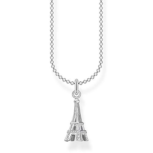 Thomas Sabo Damen Halskette Eiffelturm silber 925 Sterlingsilber, 38-45 cm Länge von THOMAS SABO