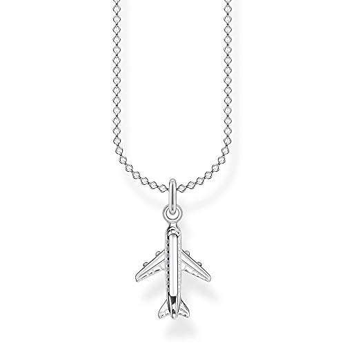 Thomas Sabo Damen Halskette Flugzeug silber 925 Sterlingsilber, 38-45 cm Länge von THOMAS SABO