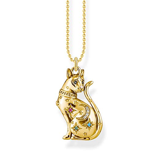 Thomas Sabo Damen Halskette Katze Sternenbild gold 925 Sterlingsilber, 38-42 cm Länge von THOMAS SABO