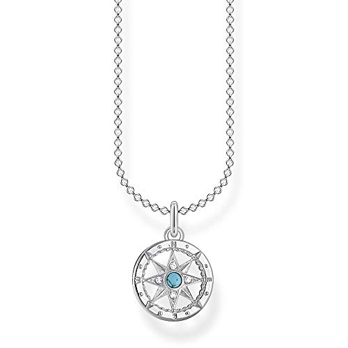 Thomas Sabo Damen Halskette Kompass silber 925 Sterlingsilber, 38-45 cm Länge von THOMAS SABO