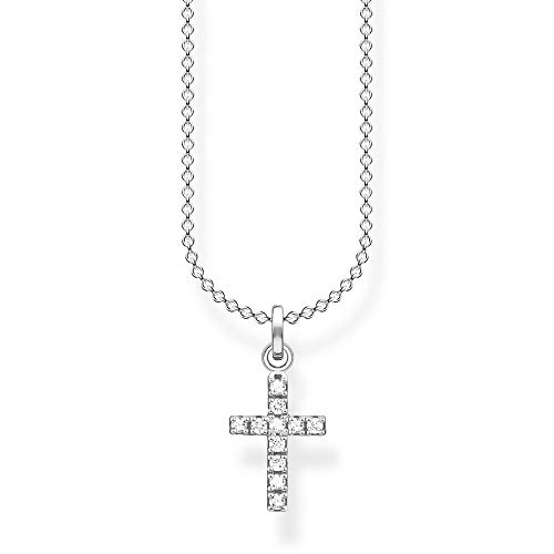 Thomas Sabo Damen Halskette Kreuz pavé silber 925 Sterlingsilber, 36-38 cm Länge von THOMAS SABO