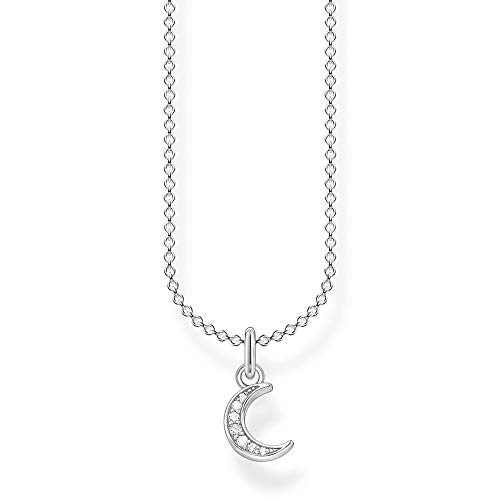 Thomas Sabo Damen Halskette Mond pavé silber 925 Sterlingsilber, 38-45 cm Länge von THOMAS SABO