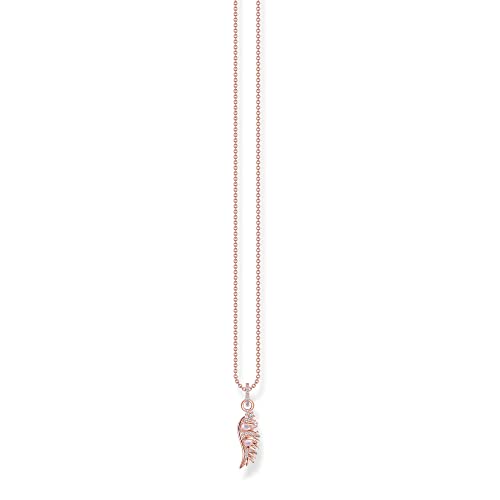 Thomas Sabo Damen Kette Phönix-Flügel mit rosa Steinen roségold, aus 925er Sterlingsilber mit 750er Roségold-Vergoldung, Länge 45cm, KE2168-323-9-L45V von THOMAS SABO