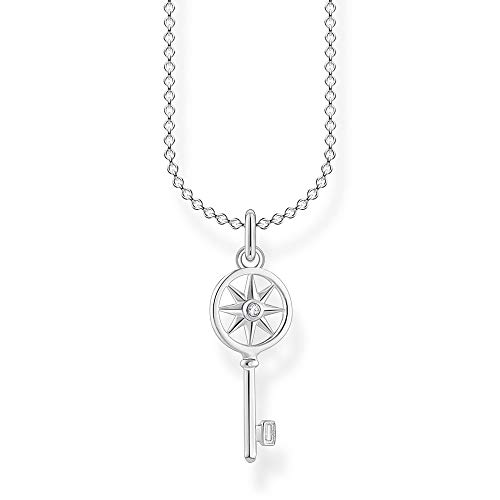 Thomas Sabo Damen Halskette Schlüssel mit Stern 925 Sterlingsilber, 38-45 cm Länge von THOMAS SABO