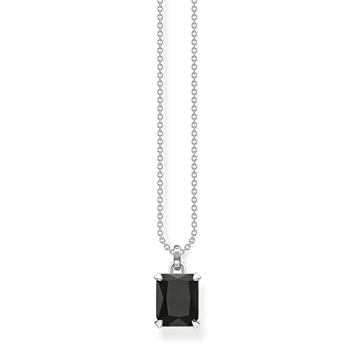 Thomas Sabo Halskette mit Stein-Anhänger aus Sterlingsilber in der Farbe Silber-Schwarz, Maße: 16mm x 9mm, KE1964-698-11-L45V von THOMAS SABO