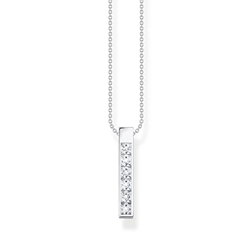 Thomas Sabo Damen Kette mit weißen Steinen Silber, aus 925 Sterlingsilber, Länge 45cm, KE2113-051-14-L45V von THOMAS SABO