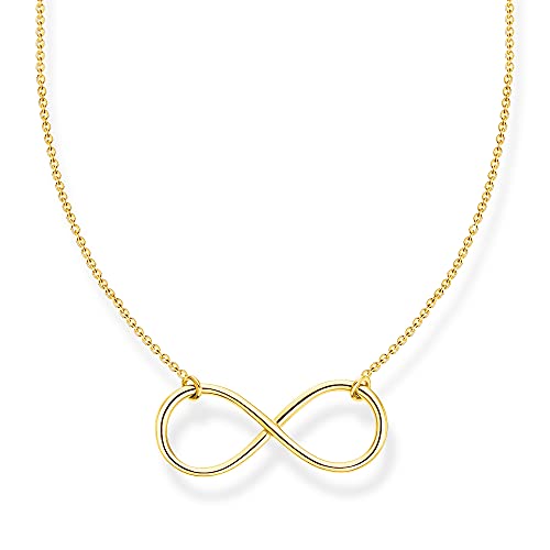 THOMAS SABO Sabo Damen Halskette mit Infinity Symbol 925er Sterlingsilber 750er Gelbgold Vergoldung, Länge: 40cm - 45cm, KE2139-413-39-L45V von THOMAS SABO