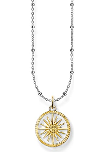 Thomas Sabo Damen Halskette mit Sonnen Anhänger 925er Sterlingsilber 750er Gelbgold Vergoldung mit Zirkonia, Länge: ca. 42cm, SCKE150282 Thomas Sabo Damen Halskette mit Sonnen Anhänger 925er Sterlingsilber 750er Gelbgold Vergoldung mit Zirkonia, Länge: ca. 42cm, SCKE150282 von THOMAS SABO