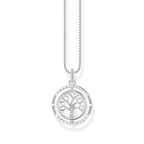 Thomas Sabo Damen Halskette mit Tree of Live-Anhänger aus 925er Sterling-Silber mit Zirkonia, Länge: 40cm-45cm, KE2148-643-14-L45V von THOMAS SABO