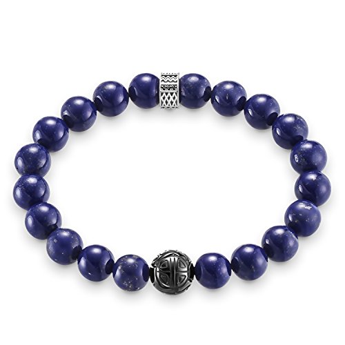 Thomas Sabo Herren Armband Rebel at Heart Blau 925 Sterling Silber A1534-930-32 von THOMAS SABO