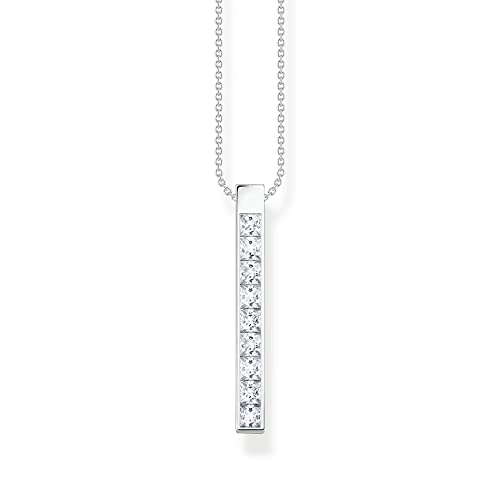 Thomas Sabo Damen Kette mit Anhänger weiße Steine silber, aus 925 Sterlingsilber, Länge 45cm, KE2146-051-14-L45V von THOMAS SABO