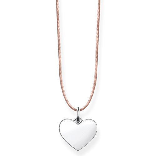 Thomas Sabo Damen-Kette Choker Herz Anhänger 925 Sterling Silber beige LSKE003-173-19-L80v von THOMAS SABO